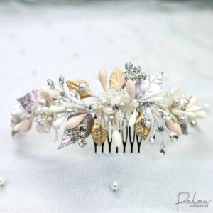 Tocado de Novia Pasta Francesa Azahares Cera Perlas – MÓNACO CH