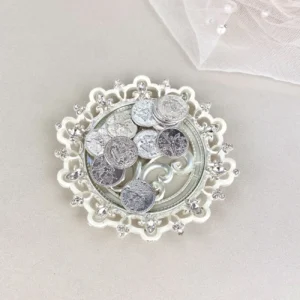 Charola Porta Arras de Boda Esmaltada – Blanco