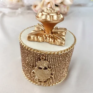 Cofre Porta Arras de Boda Circular Madera y Zirconias – BARROCO