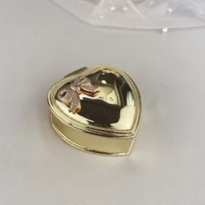Cofre Porta Arras de Boda Corazón Moño Oro