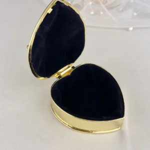 Cofre Porta Arras de Boda Corazón Moño Oro