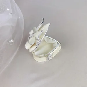 Cofre Porta Arras de Boda Corazón Nácar Moño