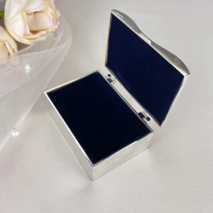 Cofre Porta Arras de Boda Rectangular Plata Satín