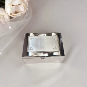Cofre Porta Arras de Boda Rectangular Plata Satín