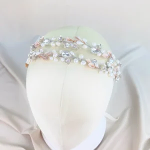 Diadema Para Novia Perlas de Río Cristal Checo y Zirconias – LUXEMBURGO