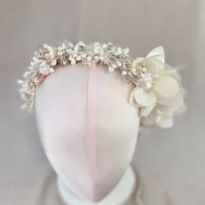 Diadema para Primera Comunión Flores y Azahares – FÁTIMA