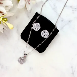 Juego de Dije y Aretes para Novia – FLOR CIRCULAR