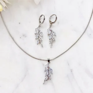 Juego de Dije y Aretes para Novia – HOJAS