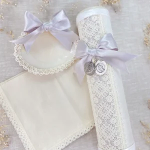 Kit de Bautizo Vela Moño Satín Concha Fe Bautizo – SANTIAGO