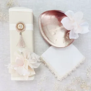 Kit de Bautizo Vela Pétalos Concha Fe Bautizo – SINAÍ