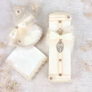 Kit de Bautizo Vela Rectangular Concha Fe Bautizo – PAZ