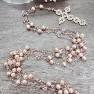 Lazo de Boda de Perla Encasquillada con Cristal