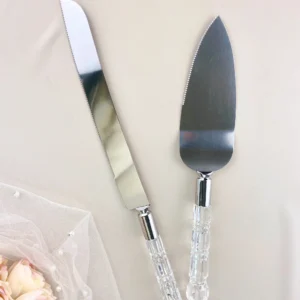 Pala y Cuchillo para Pastel de Boda Acrílico 2
