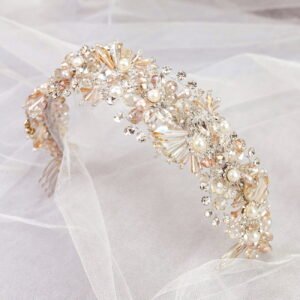 Tiara de Novia Cristal Checo con Zirconias y Perlas – REALEZA
