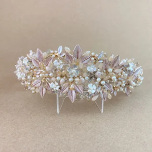 Tiara de Novia Hojas Metalizadas y Cristales – AURORA