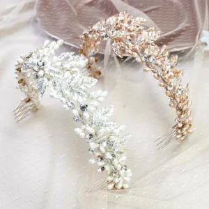 Tiara de Novia Zirconias y Azahares Perlizados – FRANCIA CH