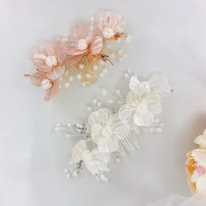 Tocado de Novia Flores Metalizadas – VALENCIA