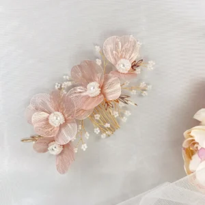 Tocado de Novia Flores Metalizadas – VALENCIA