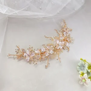 Tocado de Novia Flores Zirconias Encasquillas – BAIONA